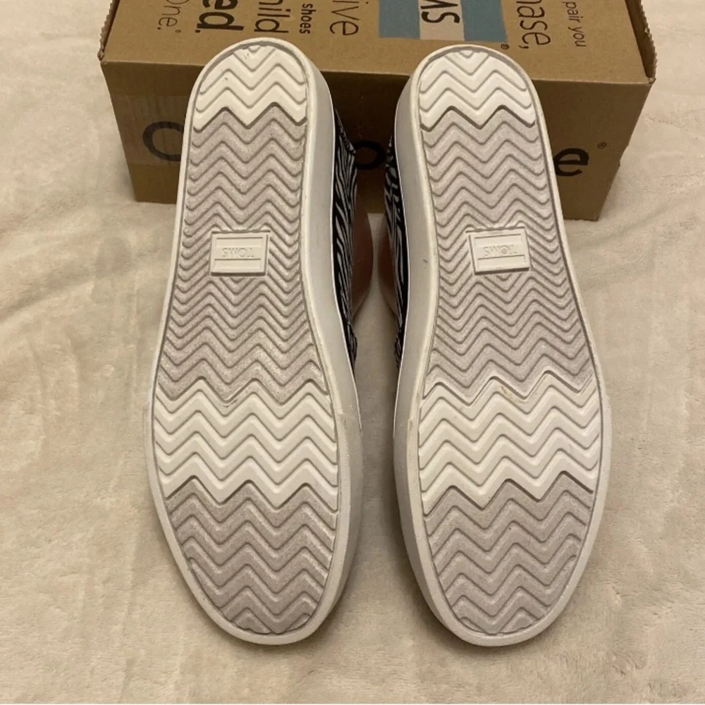 Toms Black and White Zebra Print Sneakers